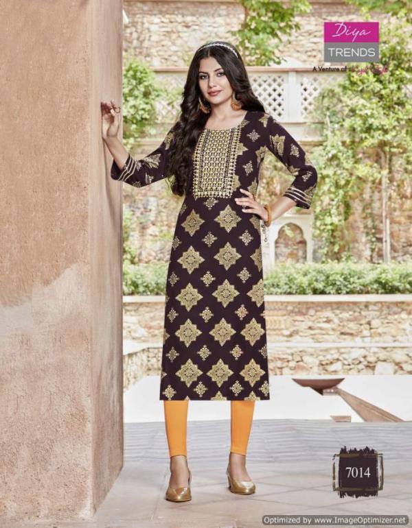 Victoria 7 Fancy Wear Embroidery Rayon Exclusive Kurti Collection